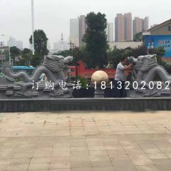 雙龍戲珠噴泉石雕，廣場噴泉雕塑