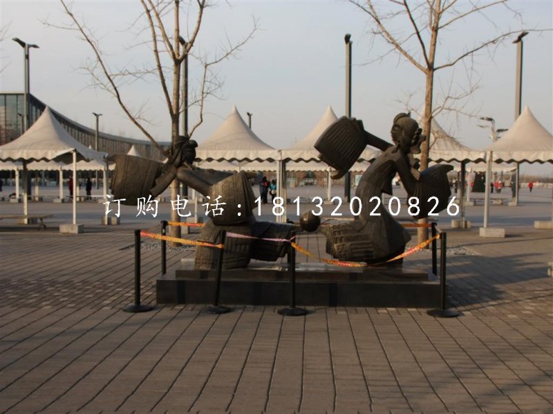 皮影戲人物銅雕，公園景觀銅雕