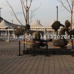 皮影戲人物銅雕，公園景觀銅雕
