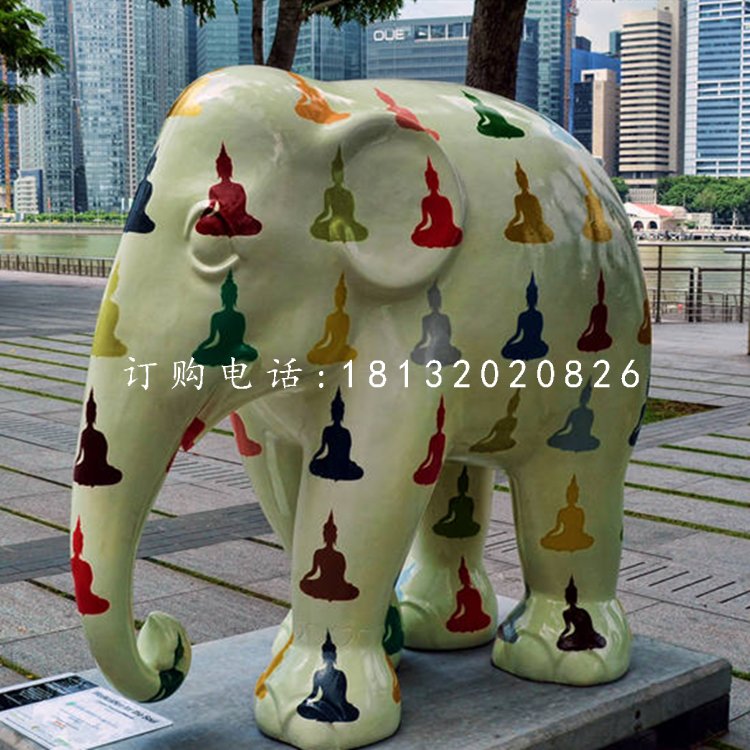 玻璃鋼彩繪大象，商場美陳雕塑 (1)[1].jpg
