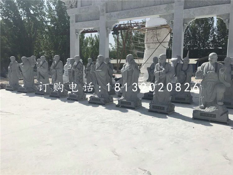 青石十八羅漢，寺廟石雕羅漢.jpg