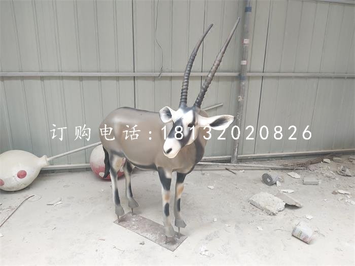藏羚羊雕塑，玻璃鋼仿真動物
