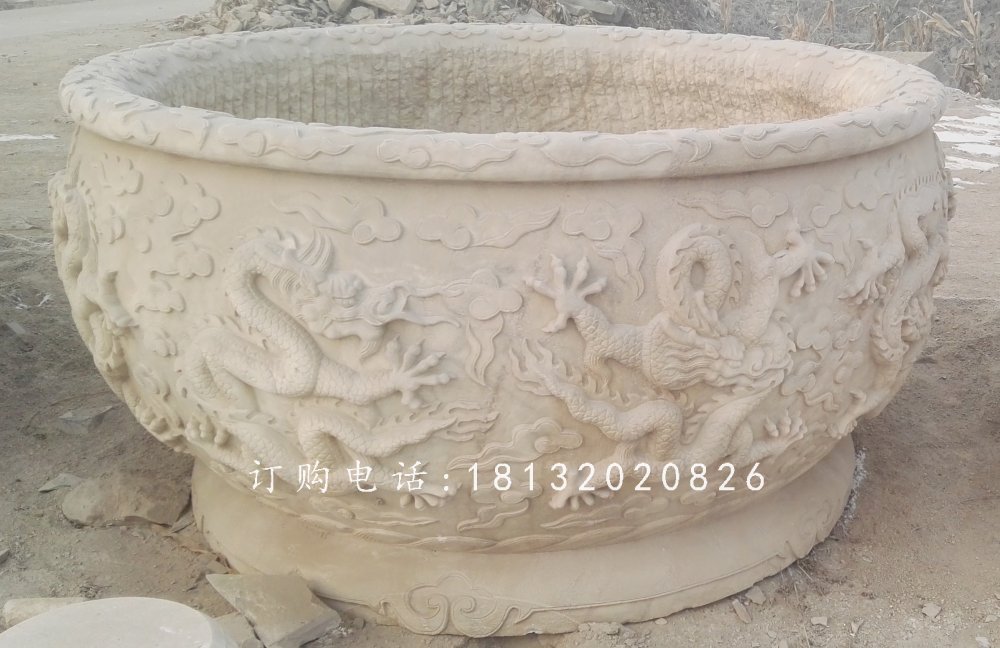 石雕水缸，龍浮雕水缸石雕 (2).jpg