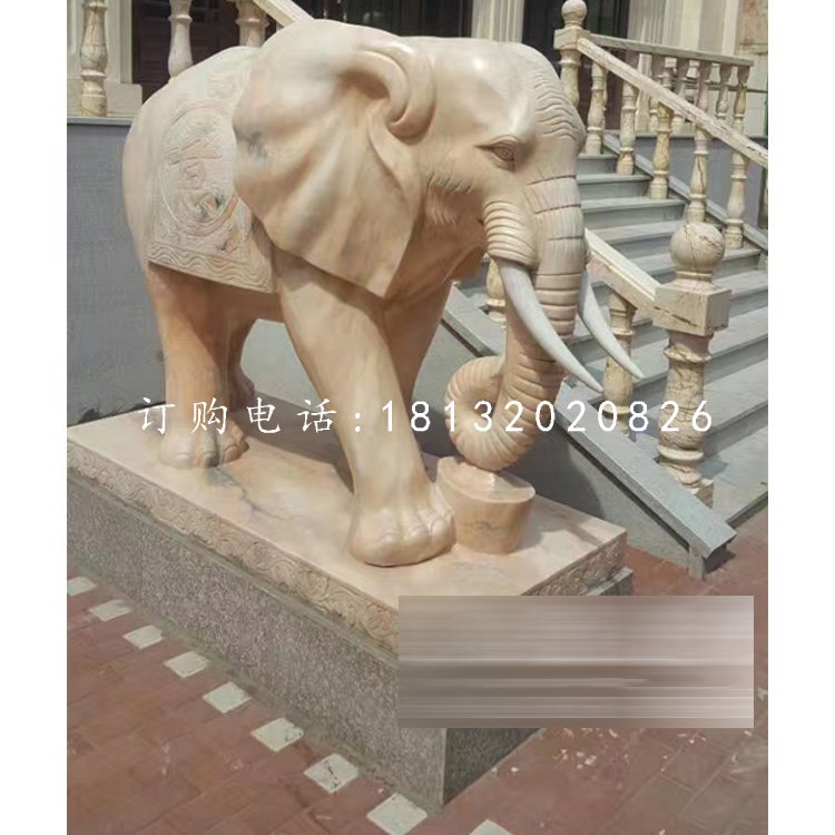 晚霞紅大象石雕，動物石雕 (3).jpg