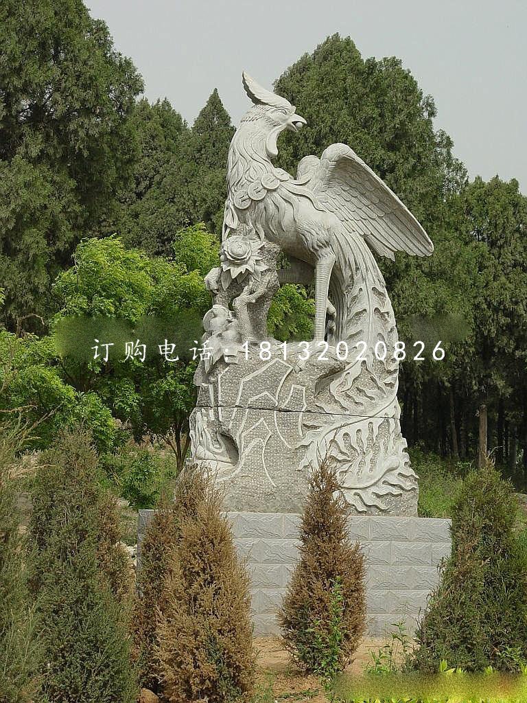 大理石鳳凰雕塑，公園神獸石雕.jpg