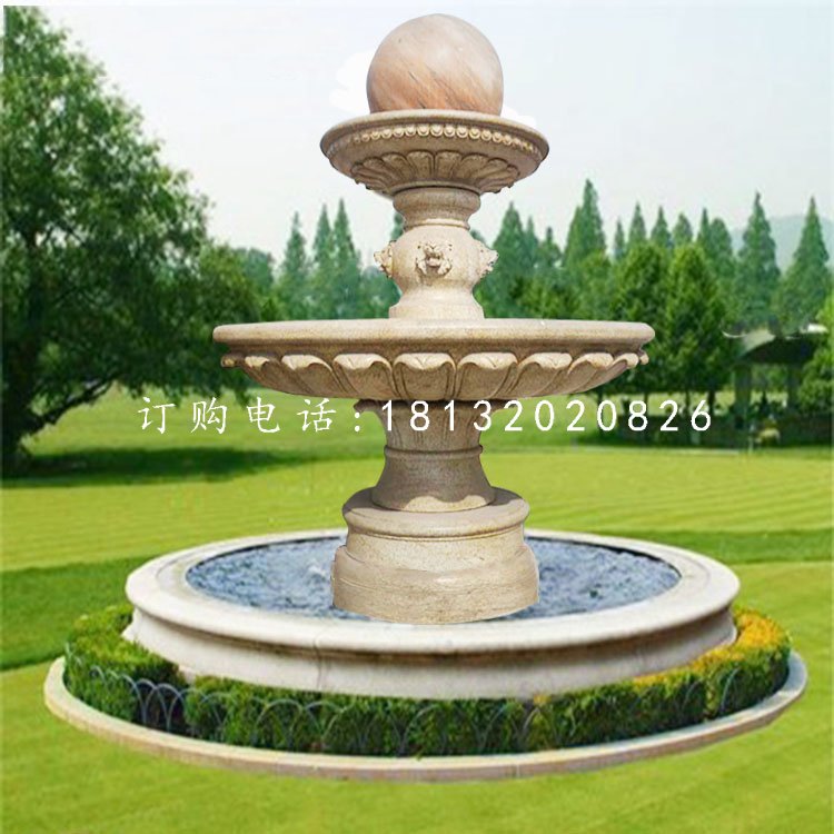 風(fēng)水球噴泉石雕，晚霞紅景觀石雕.jpg