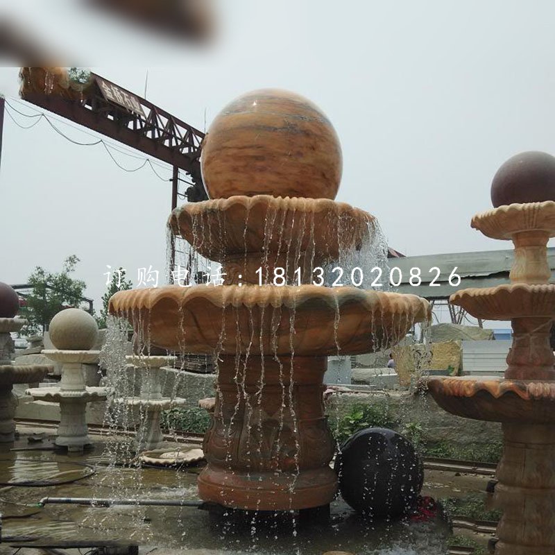 風(fēng)水球噴泉，園林景觀石雕