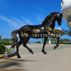 玻璃鋼奔馬雕塑，廣場動物雕塑