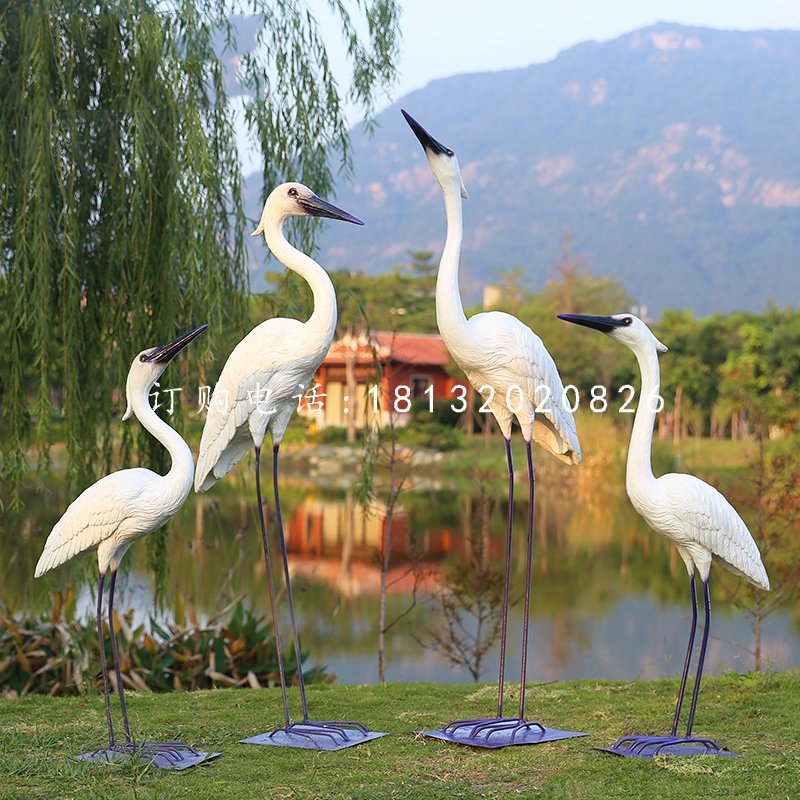 白鷺雕塑，公園玻璃鋼仿真動物 (2).jpg