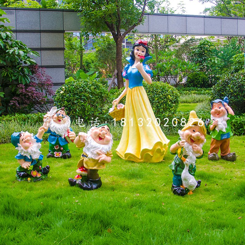 白雪公主小矮人雕塑，公園卡通人物雕塑 (2)