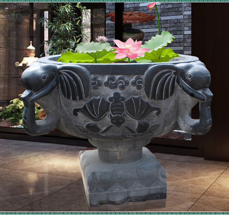 庭院景觀石雕，仿古魚缸