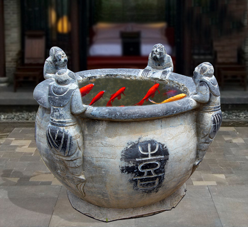仿古魚缸，石雕魚缸