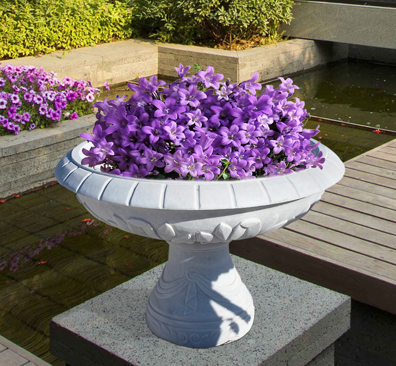 公園景觀石雕，漢白玉花盆