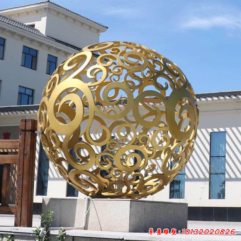 不銹鋼雕塑球 不銹鋼鏤空球雕塑定做來宏恒，不銹鋼噴泉藝術(shù)品制作 不銹鋼雕塑價格低16446830 (5)