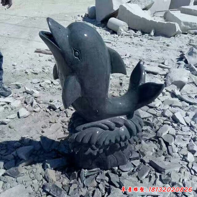 青石海豚石雕，動(dòng)物石雕 (2)