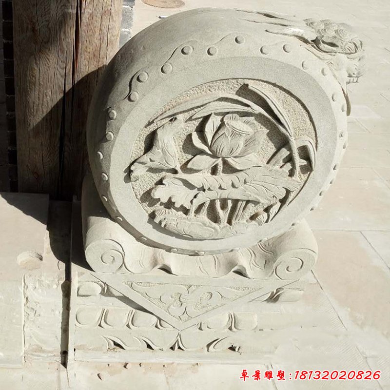 大理石門(mén)墩，宅門(mén)抱鼓石雕塑 (1)