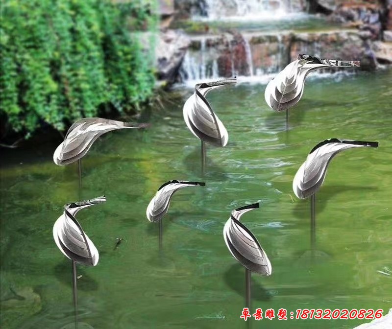 不銹鋼水景魚(yú)雕塑