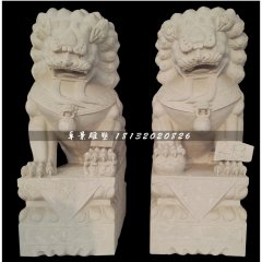 獅子石雕，大理石北京獅雕塑