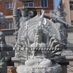 千手觀音石雕，大理石千手觀音菩薩雕塑