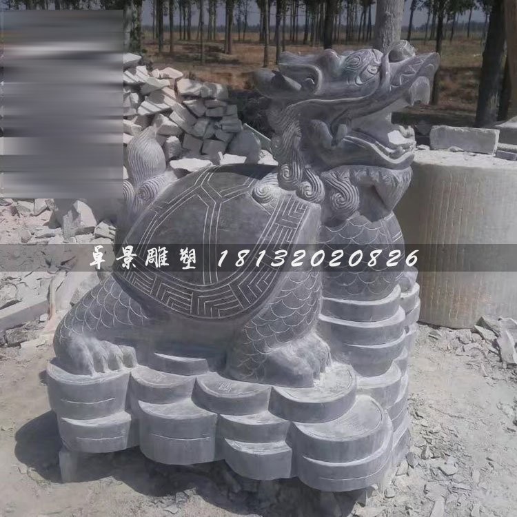 招財(cái)龍龜?shù)袼?,石雕龍? />
<div id=