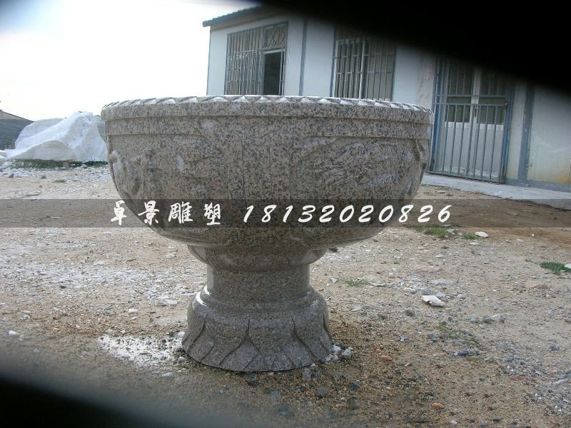 石雕花盆，園林景觀石雕