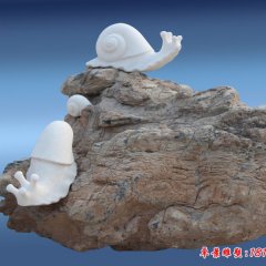蝸牛石雕，公園漢白玉蝸牛