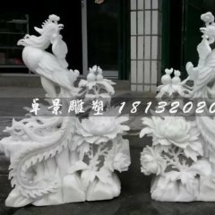 鳳凰石雕，漢白玉鳳凰雕塑