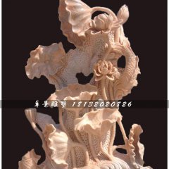 荷花景觀石雕，晚霞紅石雕