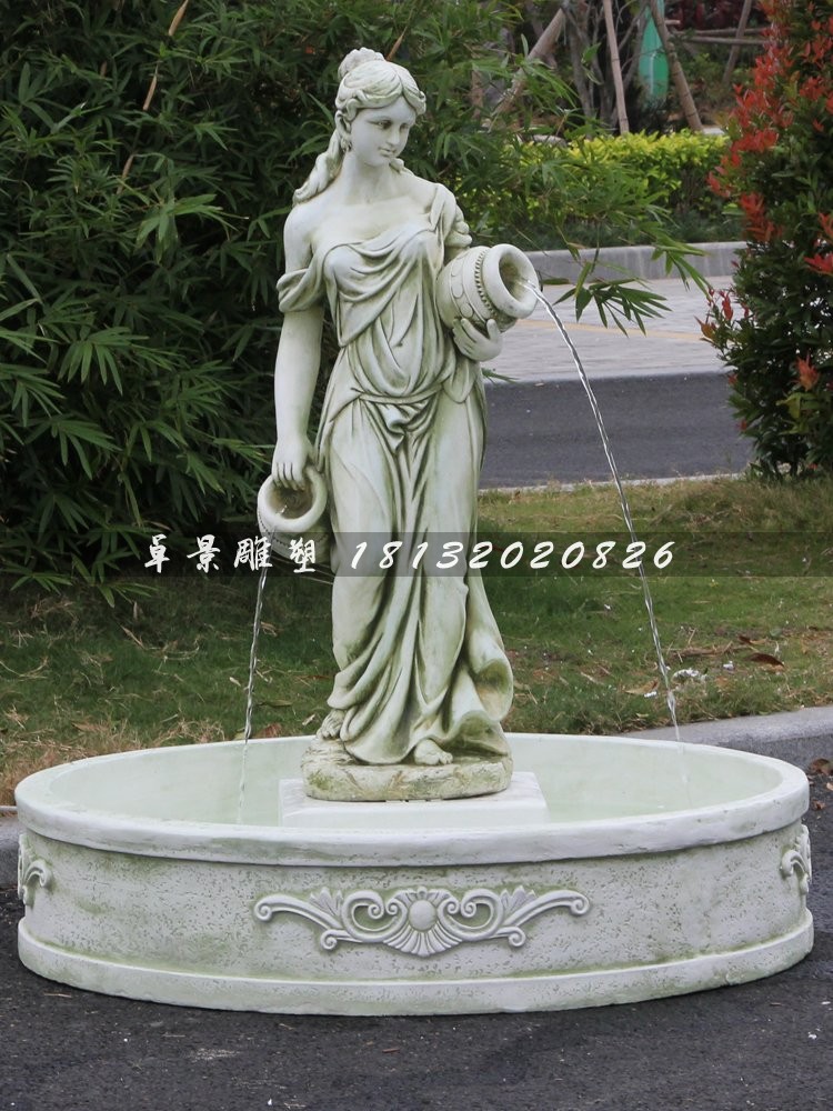 西方人物噴泉雕塑，公園景觀雕塑