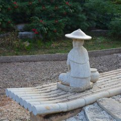 小老頭石雕，公園小品石雕