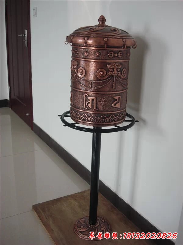 轉(zhuǎn)經(jīng)筒銅雕，鑄銅轉(zhuǎn)經(jīng)筒雕塑