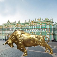 黃牛銅雕，廣場(chǎng)開(kāi)荒牛銅雕