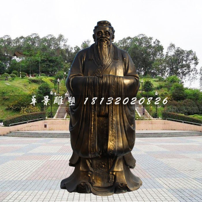 孔圣子銅雕，廣場大型孔子雕塑