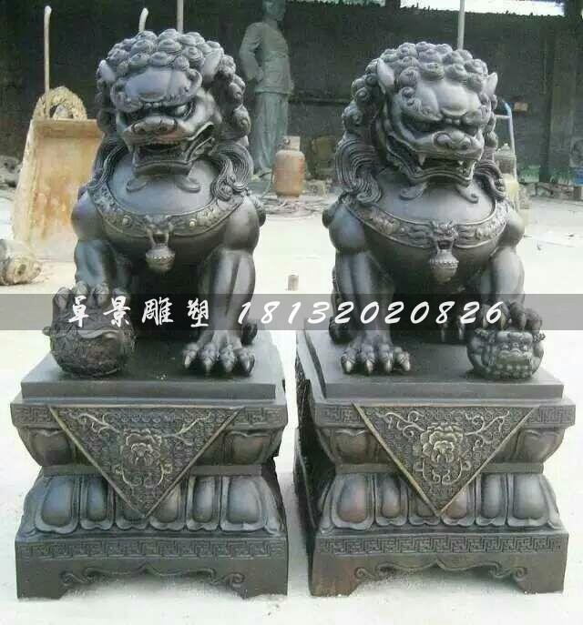 北京獅子雕塑，看門獅銅雕