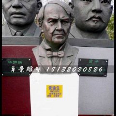 愛迪生頭像銅雕，校園西方名人銅雕