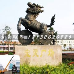 銅雕麒麟，大型神獸銅雕