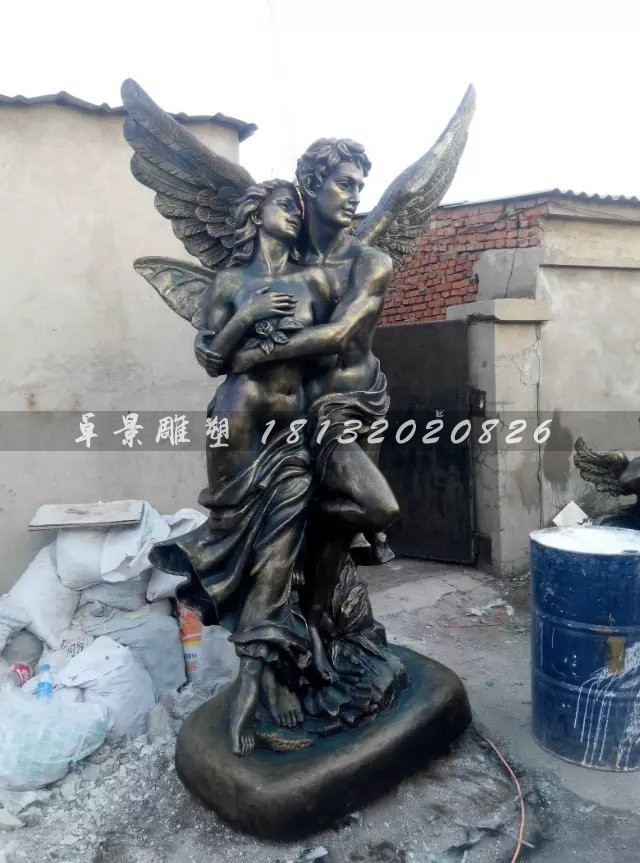 西方愛神雕塑，玻璃鋼仿銅人物雕塑(2)