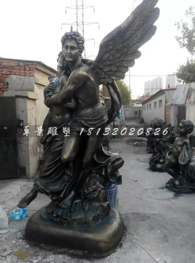西方愛神雕塑，玻璃鋼仿銅人物雕塑 (1)