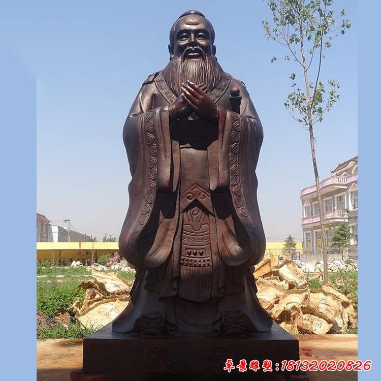 先師孔子銅雕，校園名人銅雕