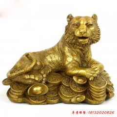 臥著的老虎銅雕，廣場(chǎng)動(dòng)物銅雕