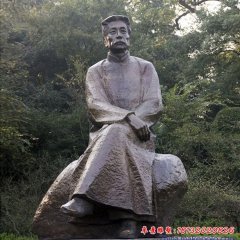 坐式魯迅銅雕，公園名人銅雕