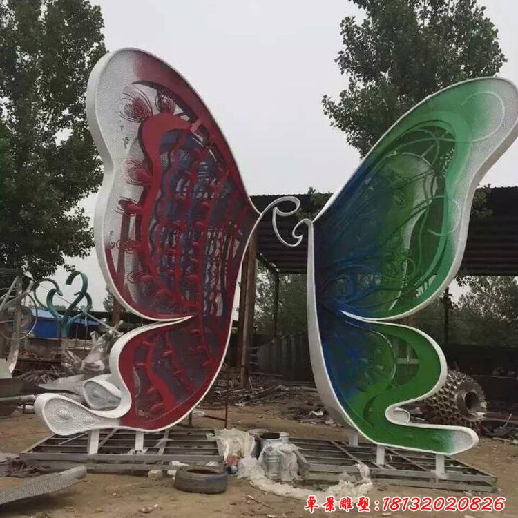 不銹鋼蝴蝶雕塑，廣場彩色蝴蝶不銹鋼雕塑