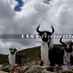 不銹鋼牦牛雕塑，不銹鋼草原雕塑
