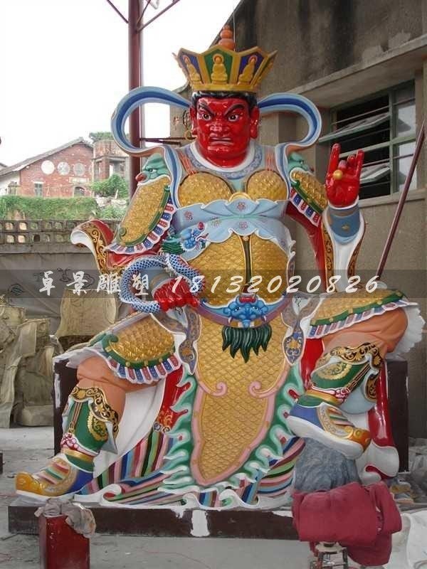 玻璃鋼四大天王雕塑，玻璃鋼彩色四大天王雕塑