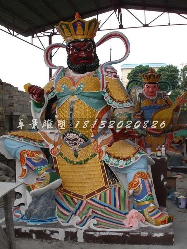 玻璃鋼四大天王雕塑，玻璃鋼彩色四大天王雕塑