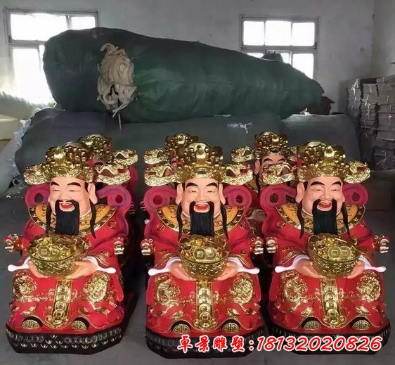 仿真財(cái)神雕塑，玻璃鋼財(cái)神雕塑