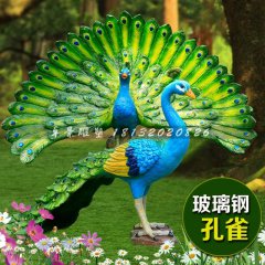 玻璃鋼孔雀雕塑，仿真孔雀雕塑