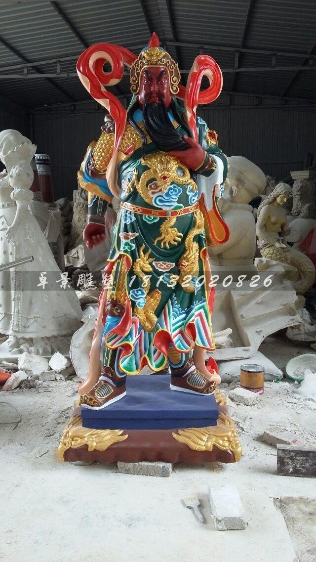 玻璃鋼關(guān)公雕塑，玻璃鋼關(guān)圣大帝雕塑