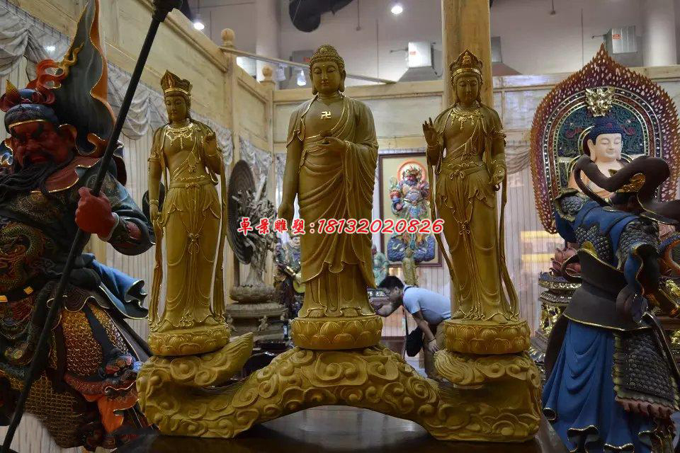 玻璃鋼東方三圣雕塑，玻璃鋼佛像雕塑