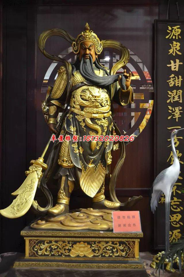 玻璃鋼關(guān)公雕塑，玻璃鋼人物雕塑